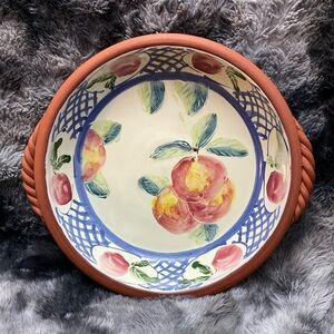 D'Arcy Margesson Signed Terracotta Pottery Hand thrown 1995 Deep Dish